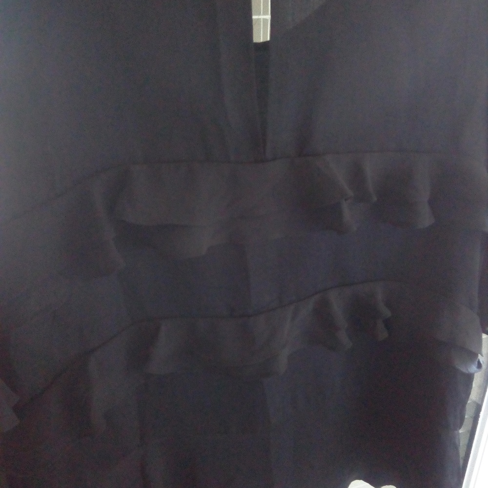 XL Black Ruffle Blouse Top - Picture 6 of 7